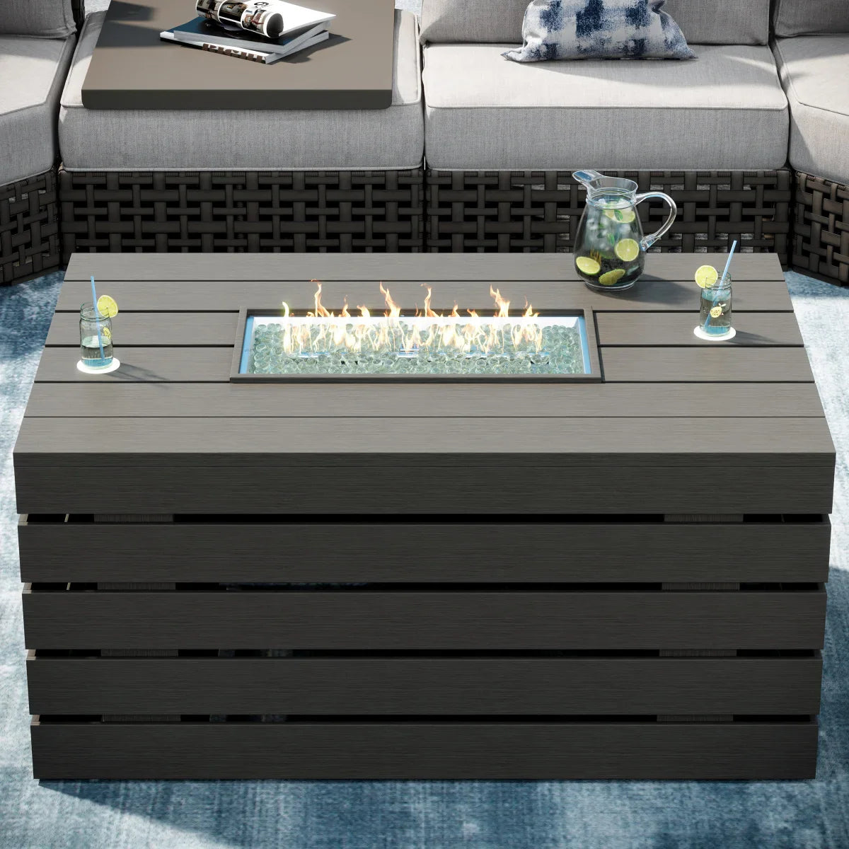Sirio Oceanside 9-piece Fire Outdoor Seating Set