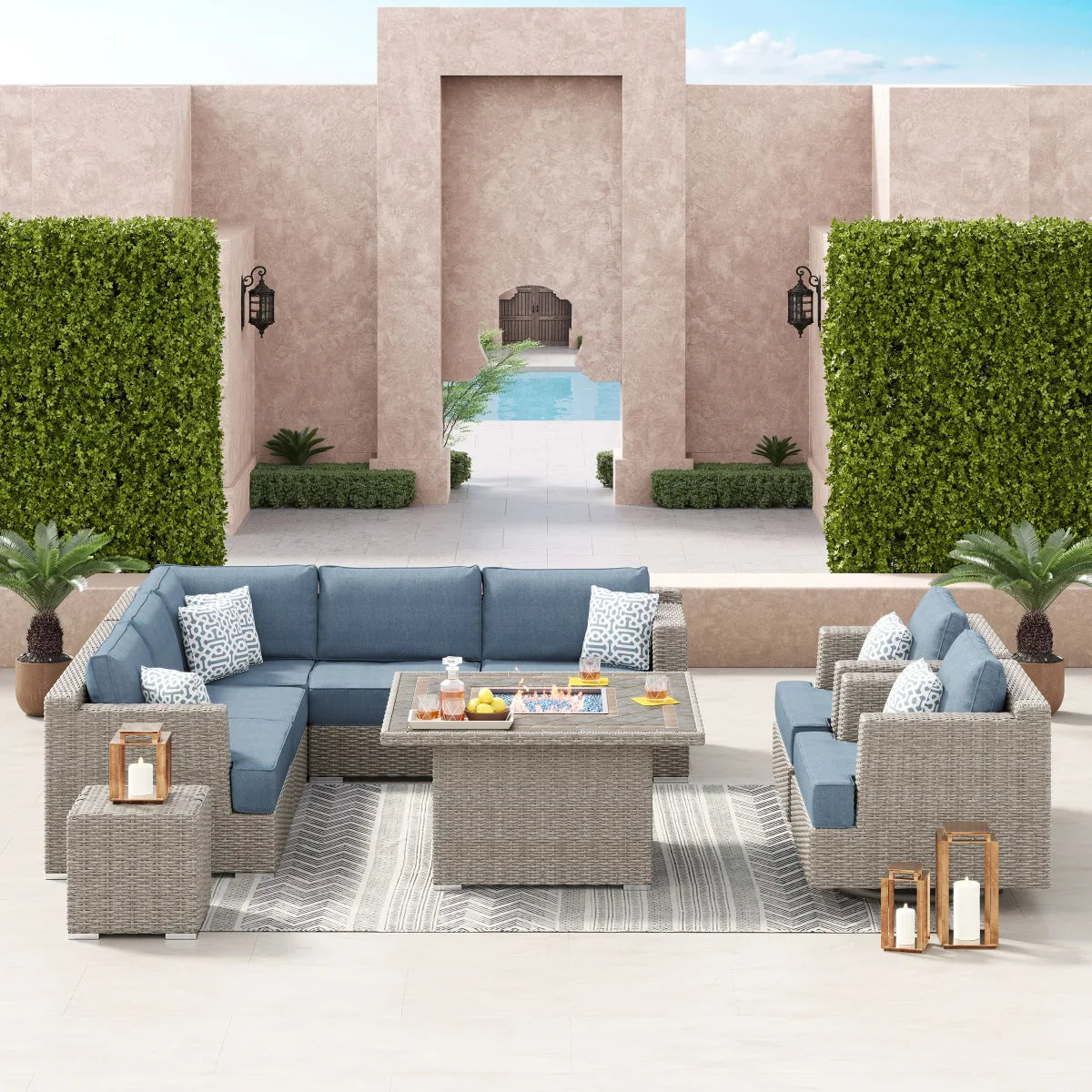 Sirio Niko 9-piece Fire Outdoor Seating Set