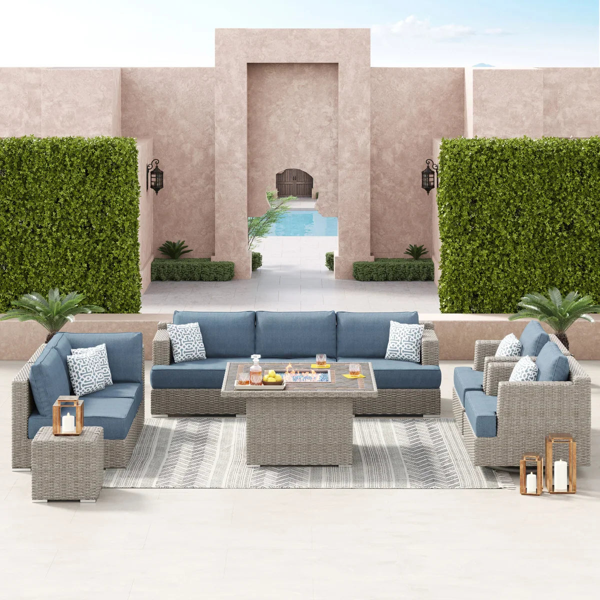 Sirio Niko 9-piece Fire Outdoor Seating Set