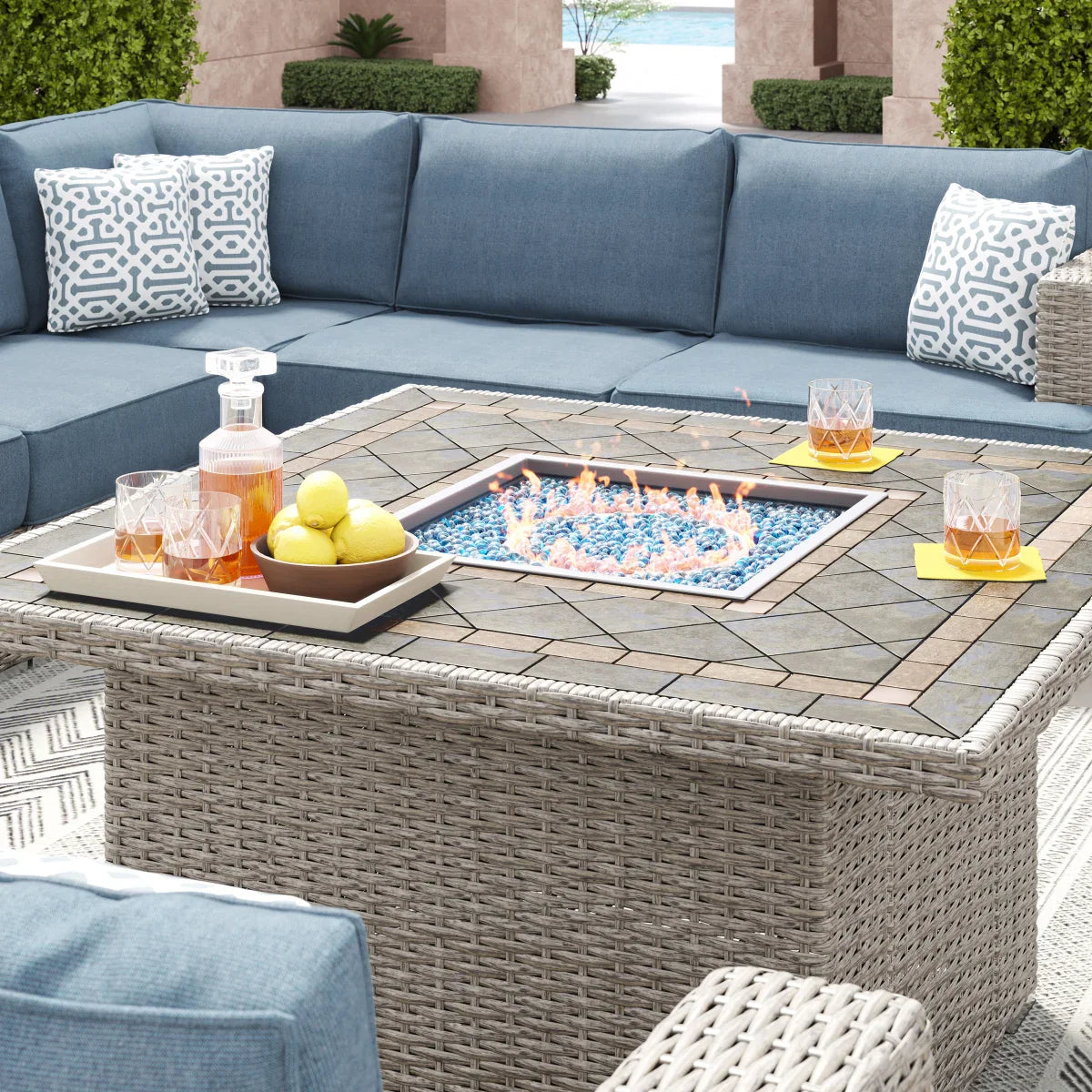 Sirio Niko 9-piece Fire Outdoor Seating Set