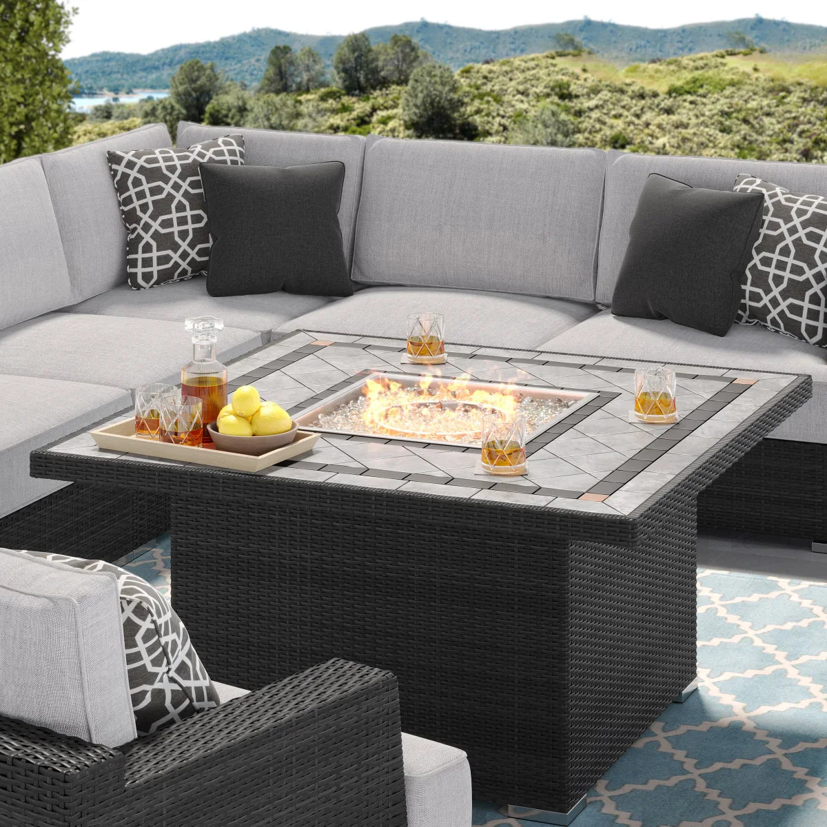 Sirio Niko 9-piece Fire Outdoor Seating Set