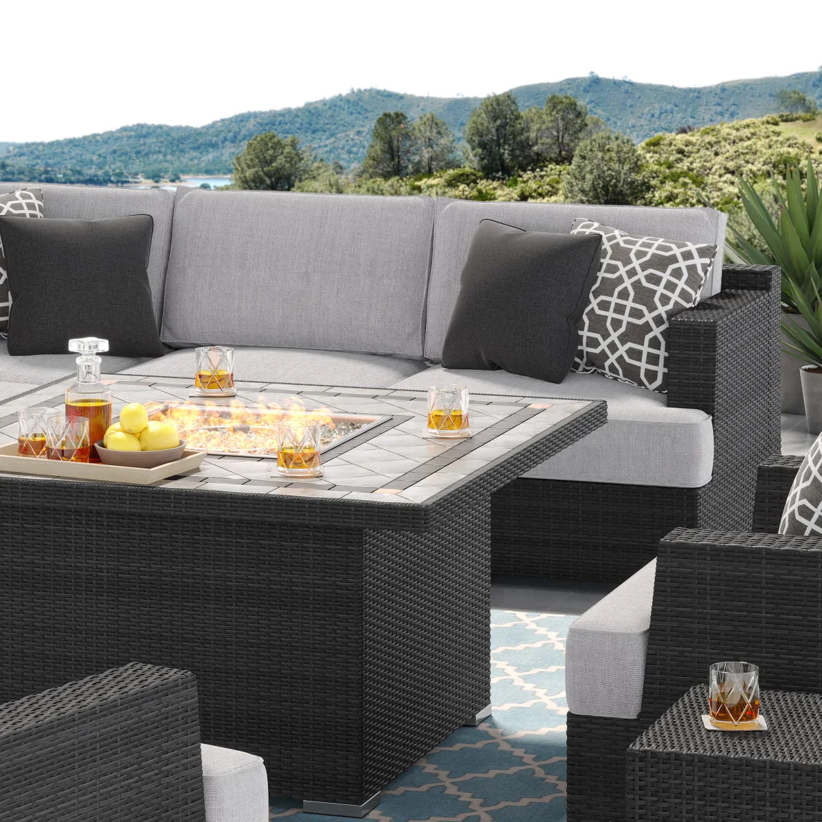 Sirio Niko 9-piece Fire Outdoor Seating Set