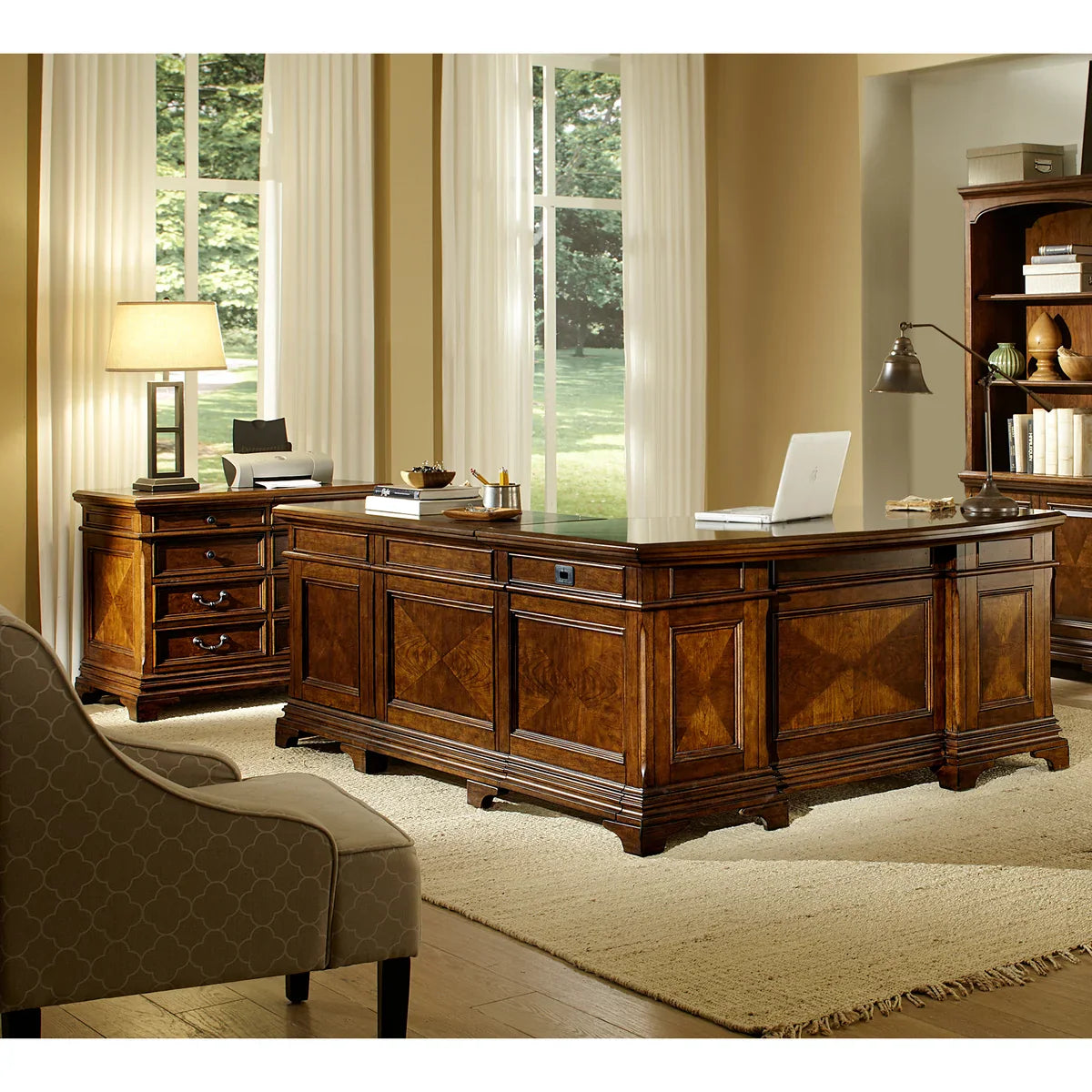 Lewis 66" Desk with Return & Lateral File