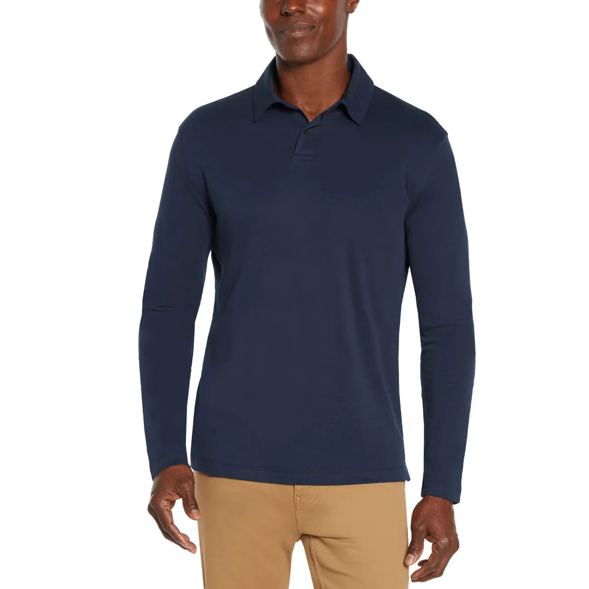 Banana Republic Men's Long Sleeve Luxe Polo Shirt