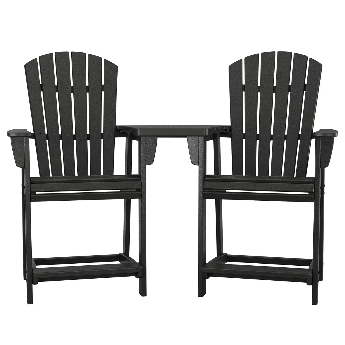 Polywood Portside 3-piece Shellback Counter Chair Set with Connecting Table