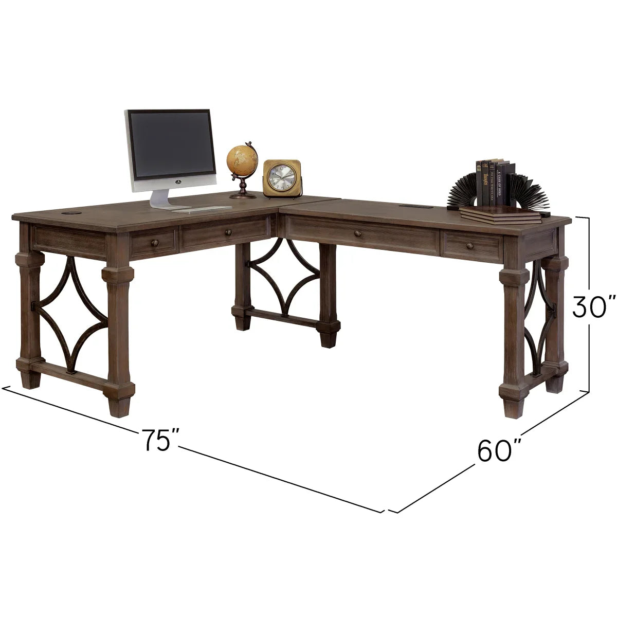 Campton Writing Desk with Return 3-piece Office Suite