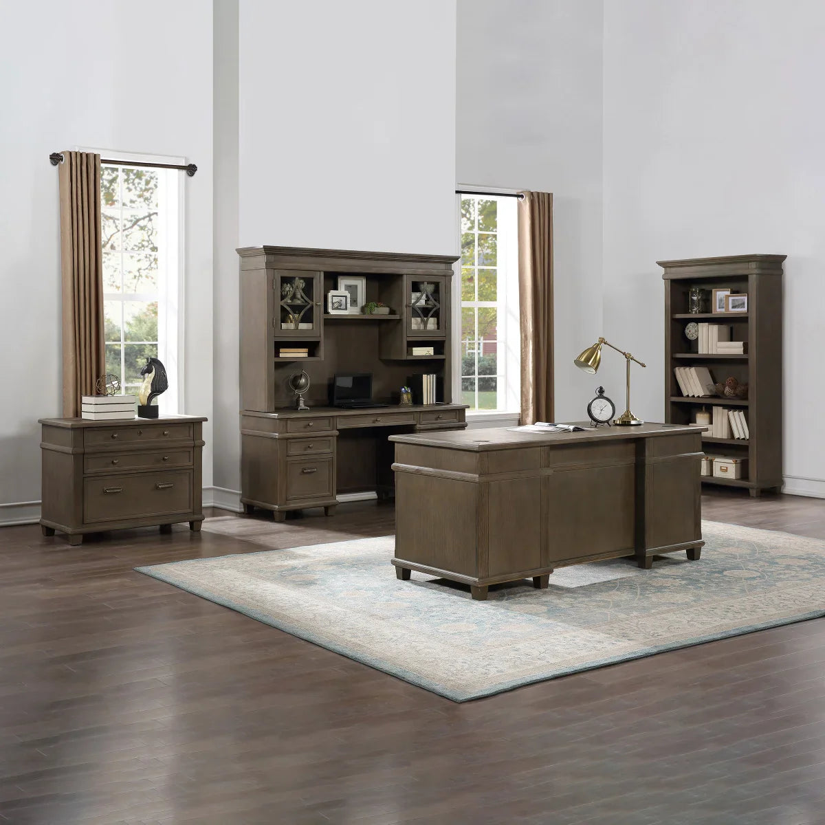 Campton Executive Desk 5-piece Office Suite