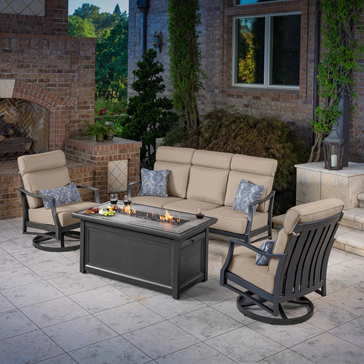 SunVilla Havana 4-piece Fire Pit Outdoor Seating Set