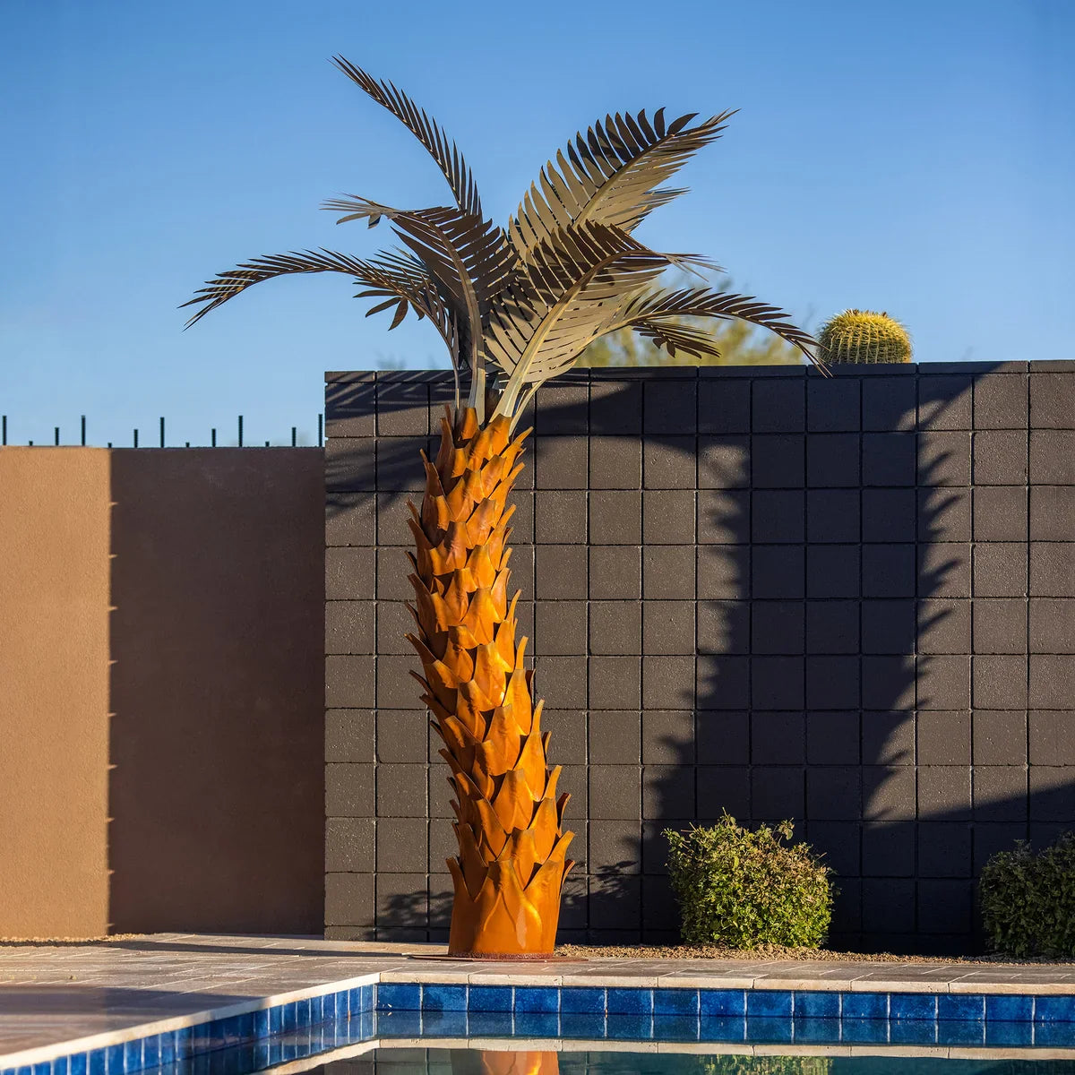 10’ Sunset Palm Tree Sculpture by Desert Steel