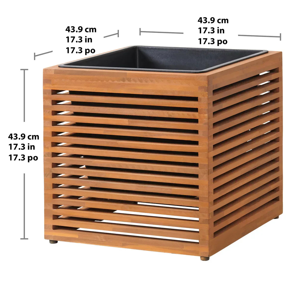 17" Acacia Hardwood Planter