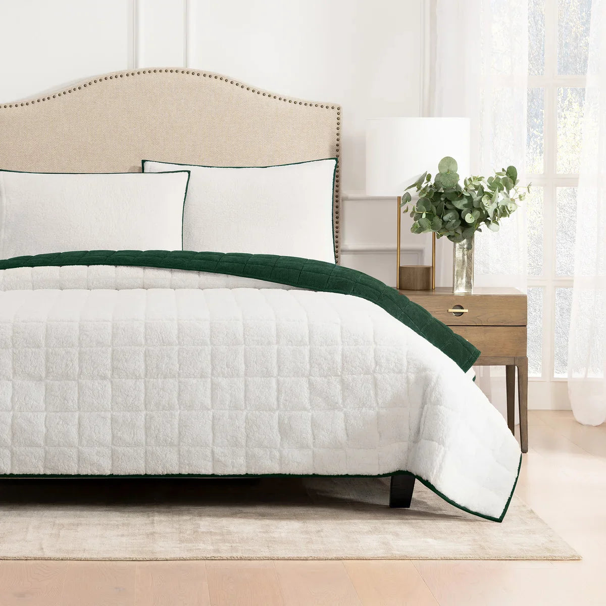 Charisma 3-piece Corduroy and Sherpa Fleece Quilt Set
