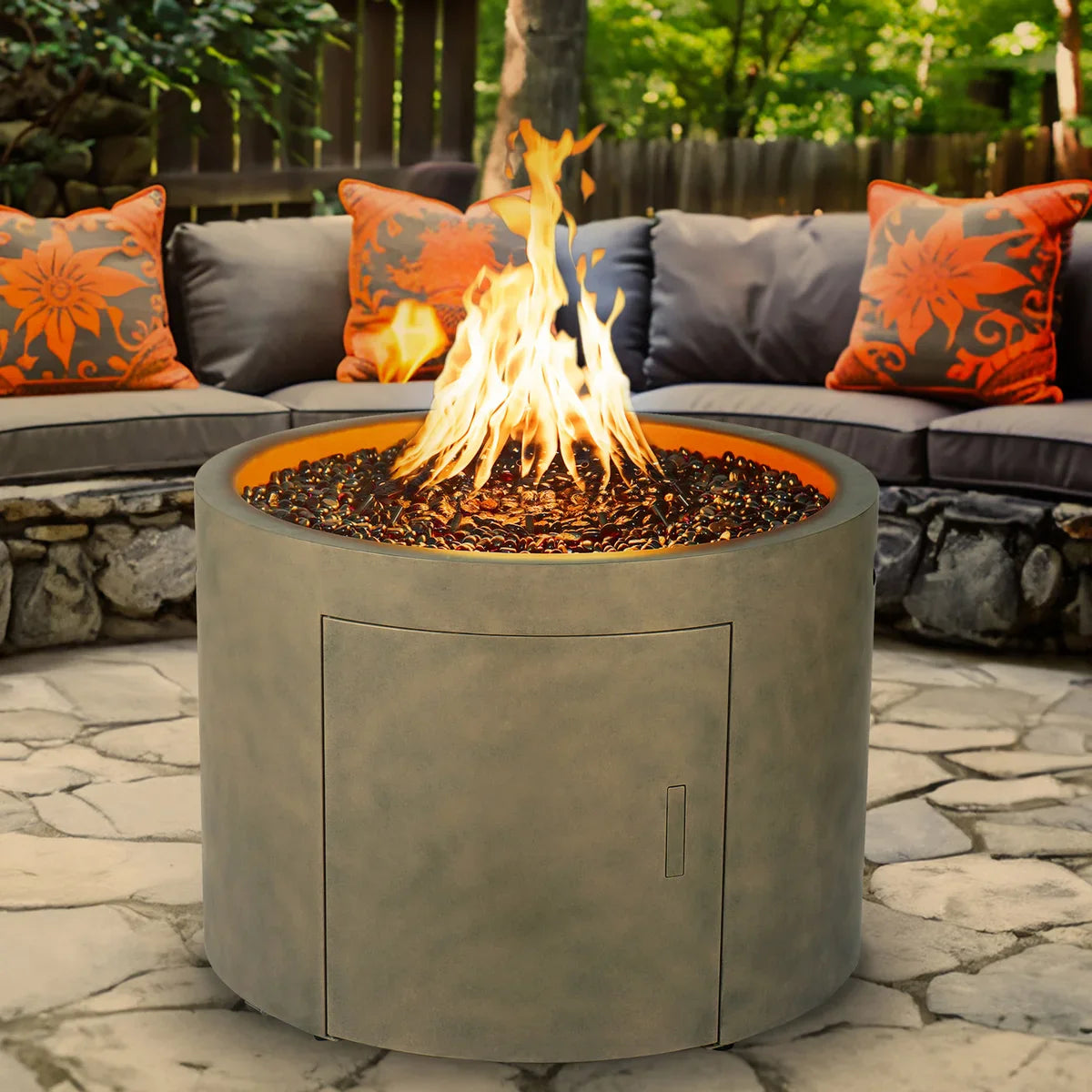 FlamePro Painted Steel Patina Gas Fire Pit