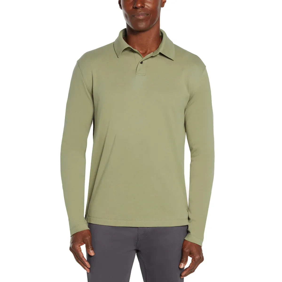 Banana Republic Men's Long Sleeve Luxe Polo Shirt