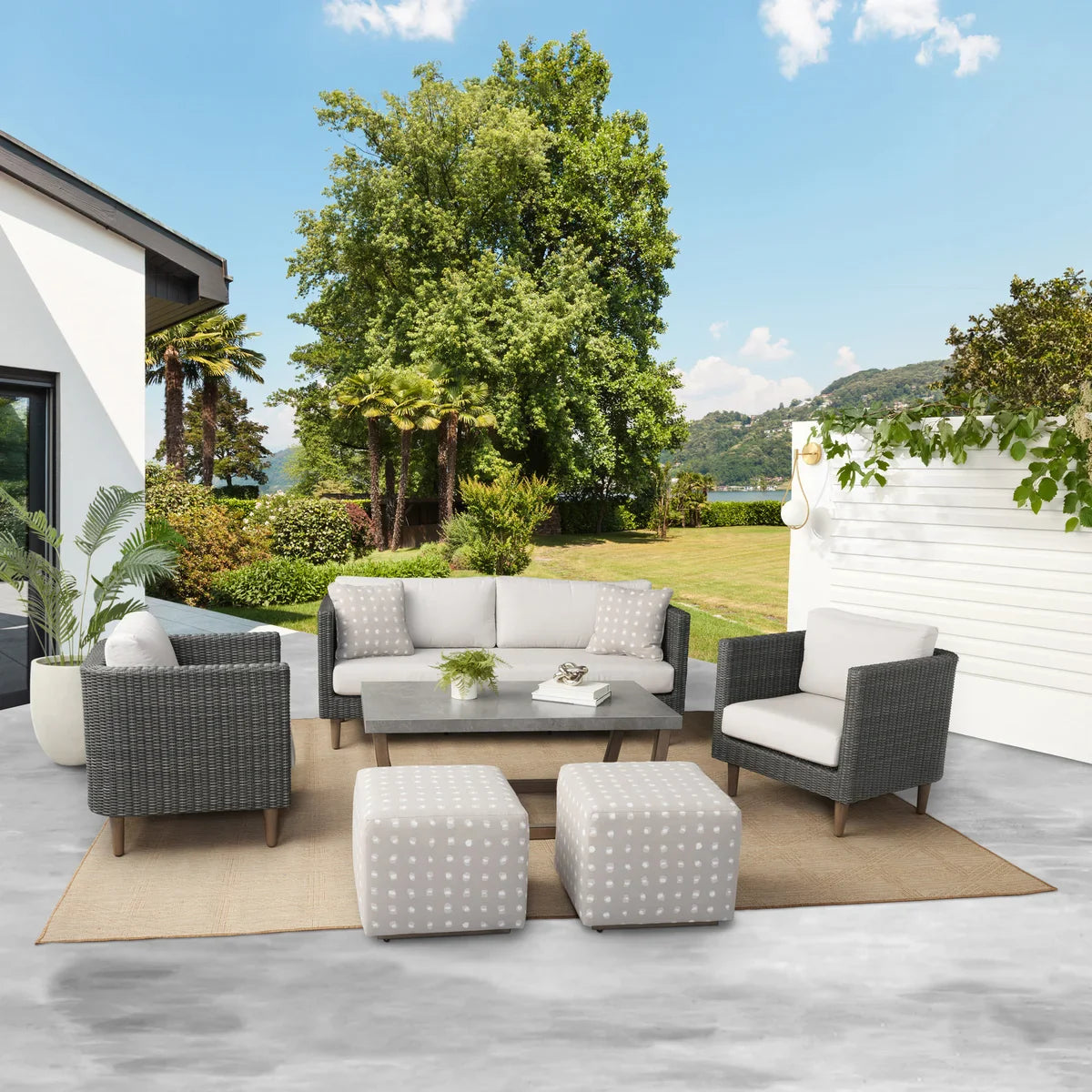 Agio Volos 6-piece Woven Outdoor Seating Set