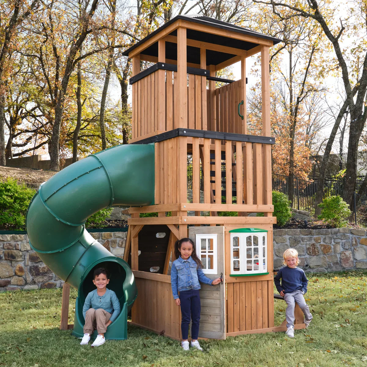 Panorama Tower Outdoor Playhouse with Slide