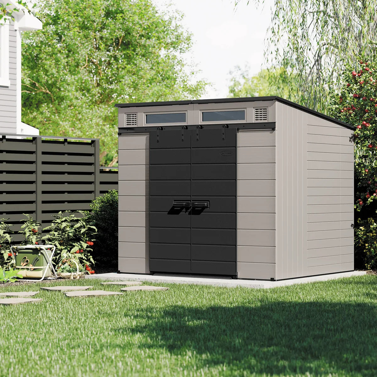 Suncast Modernist 8’x7’ Dual Barn Door Storage Shed