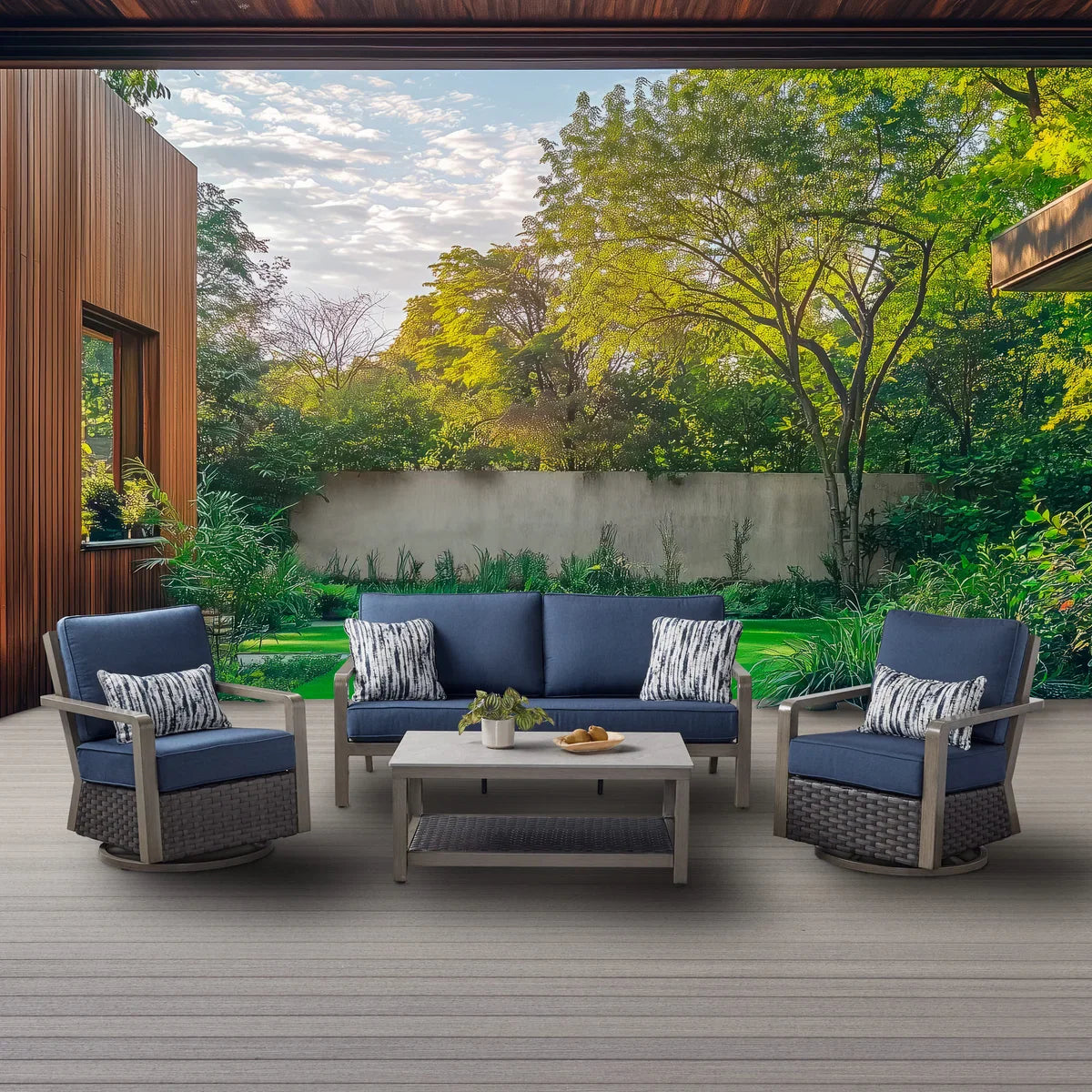 Agio Cape 4-piece Woven Outdoor Seating Set