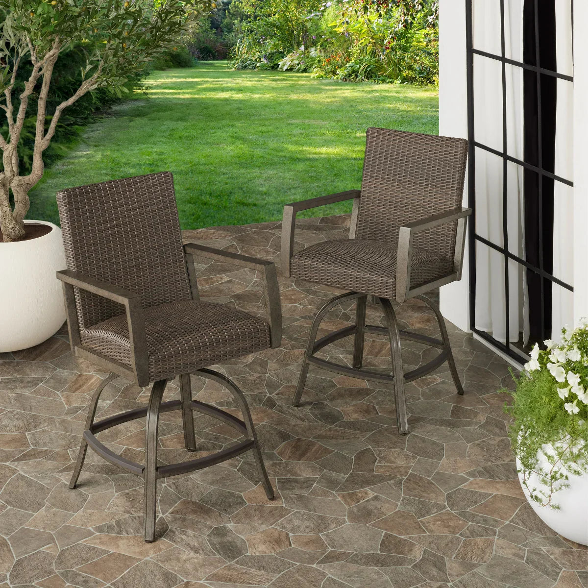 Oakland 2-piece High Dining Swivel Chairs