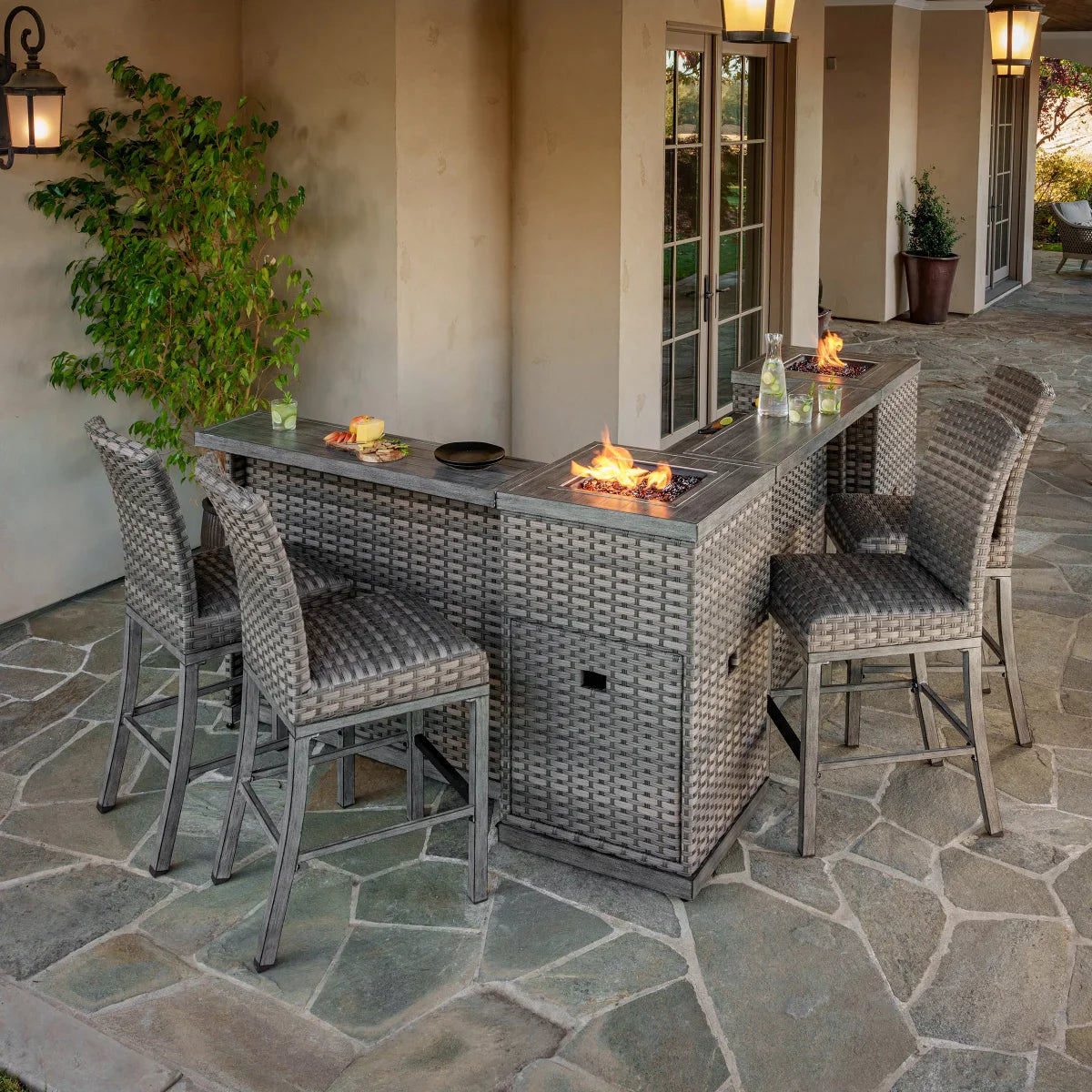 SunVilla Theo 6-piece Fire Modular Outdoor Sectional Set