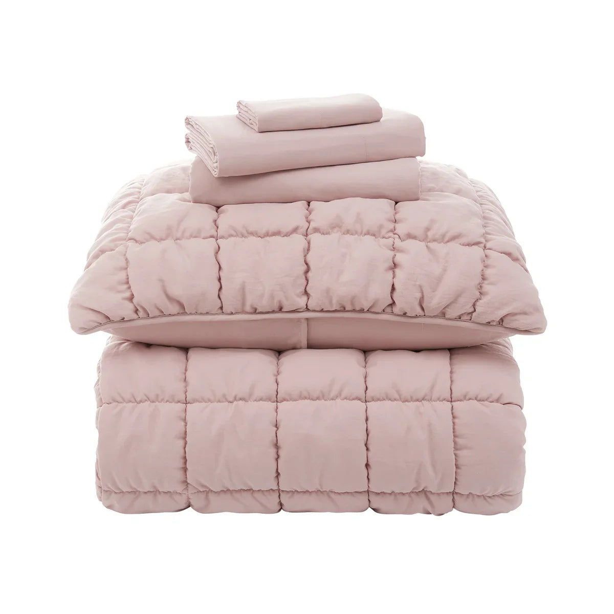 Puffy Comforter 5-piece Twin XL Microfiber Comforter & Sheet Set