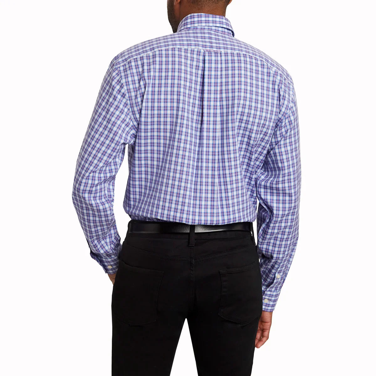 Kirkland Signature Men’s Traditional Fit Dress Shirt, Red Blue Check