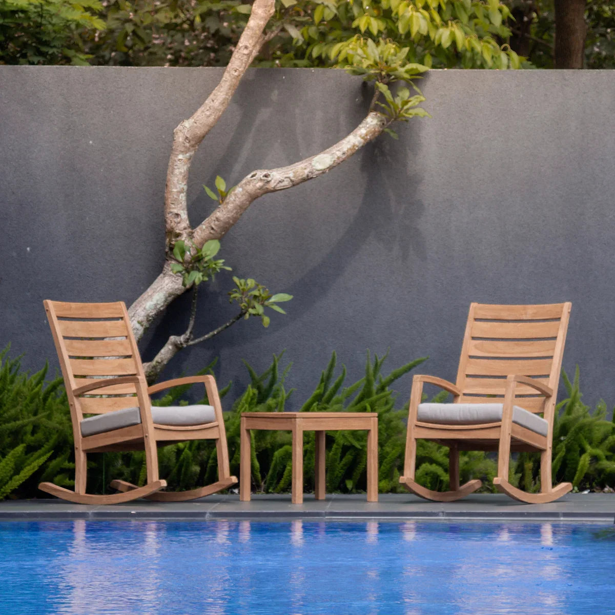 Cambridge Casual Marino 3-piece Teak Rocking Chair Set