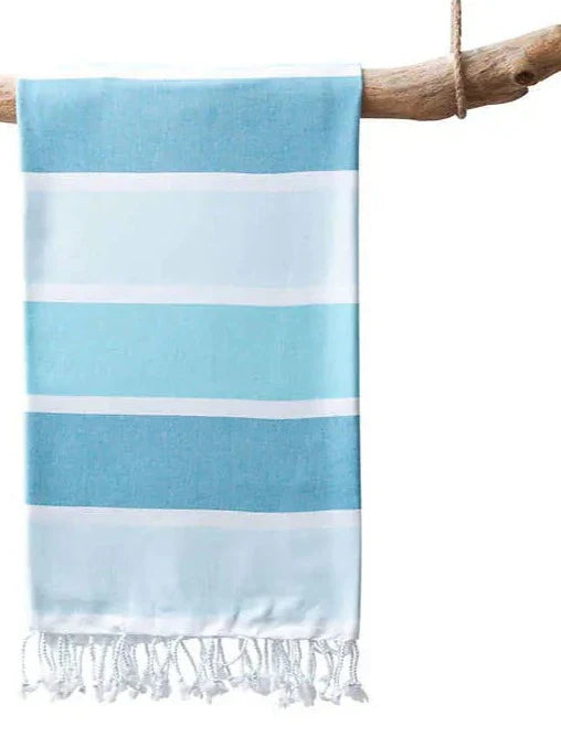 Turkish Towel Company Caribbean Summer Stripe Peshtemal Towel, 2-piece