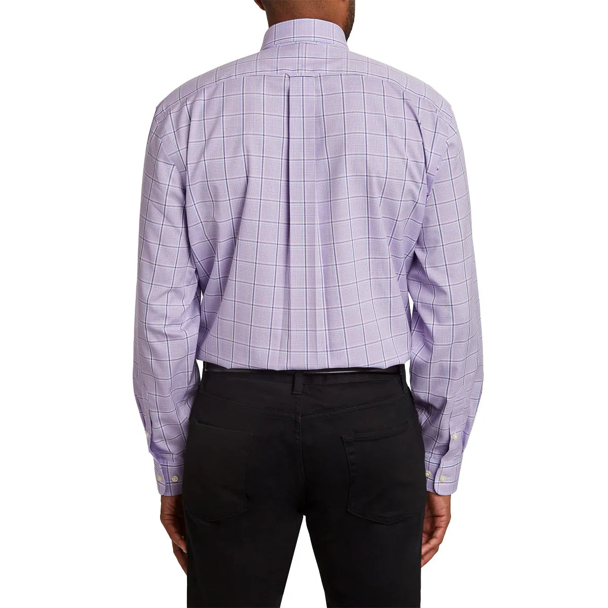 Kirkland Signature Men’s Traditional Fit Dress Shirt, Purple White Glen Plaid