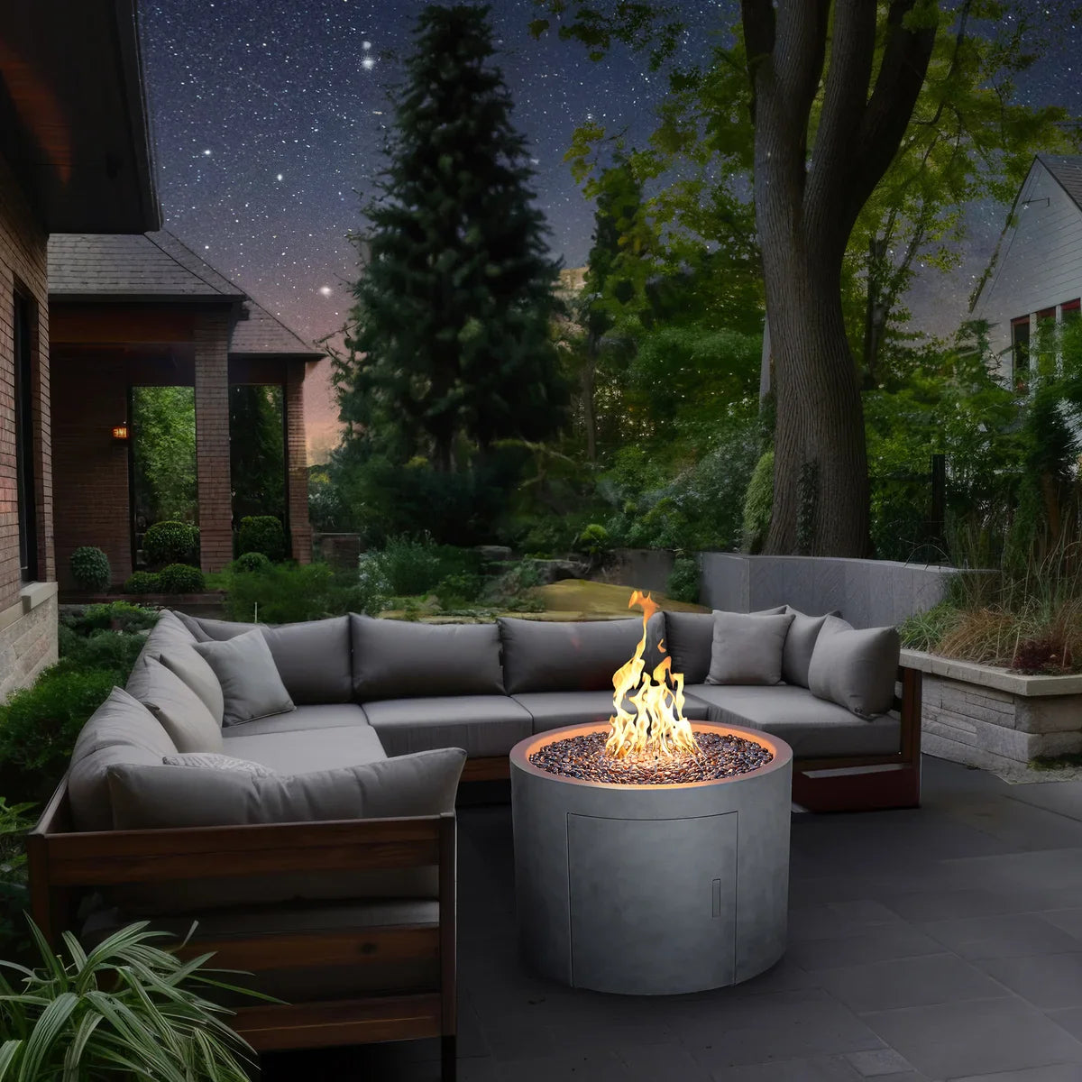 FlamePro Painted Steel Patina Gas Fire Pit