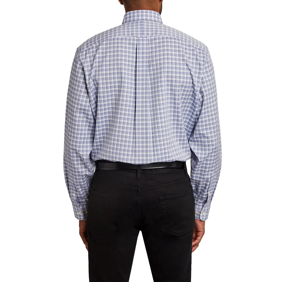 Kirkland Signature Men’s Traditional Fit Dress Shirt, Gray Blue Check