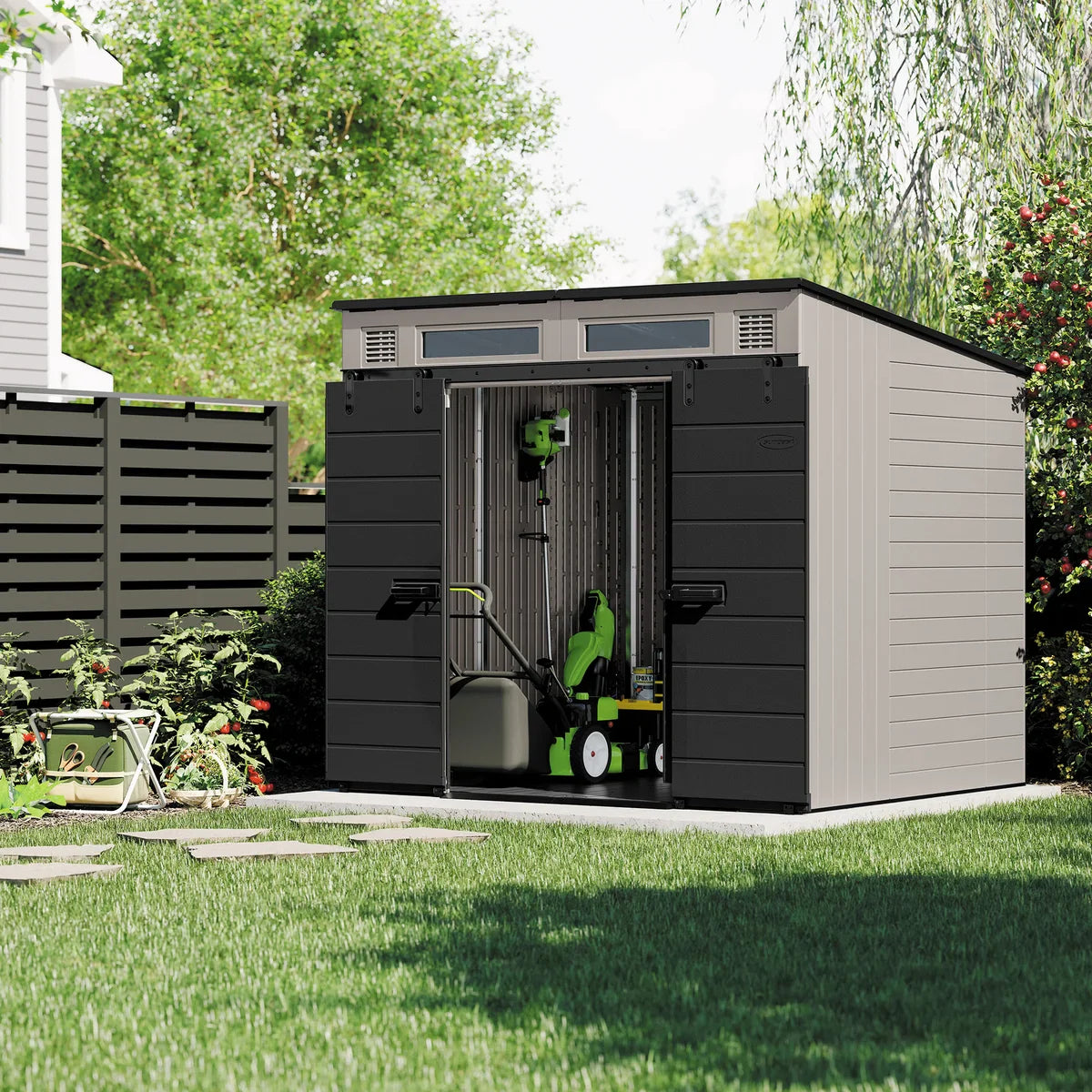 Suncast Modernist 8’x7’ Dual Barn Door Storage Shed