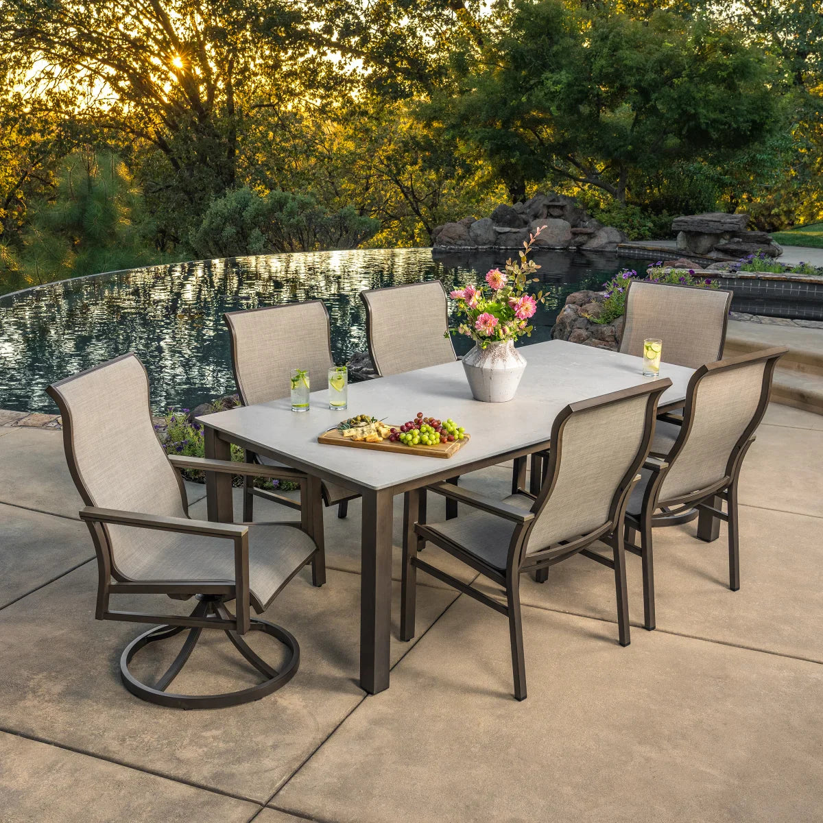 SunVilla Nichols 7-piece Sling Outdoor Dining Set