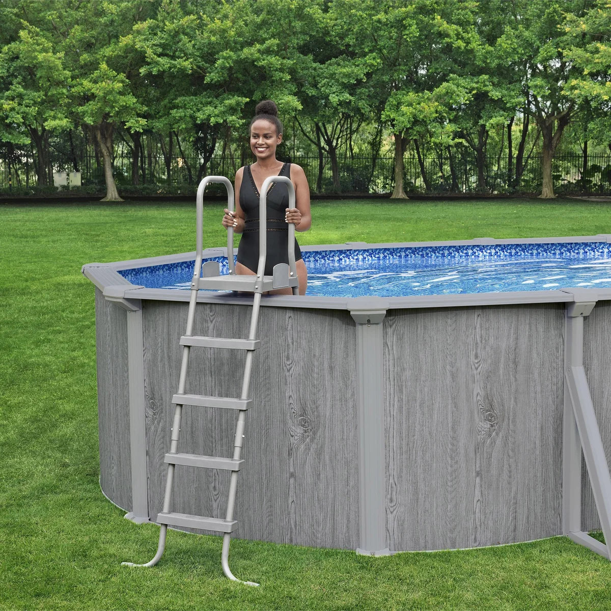 Bestway Hydrium Steel Wall 18' x 12' x 52" Above Ground Oval Pool Set