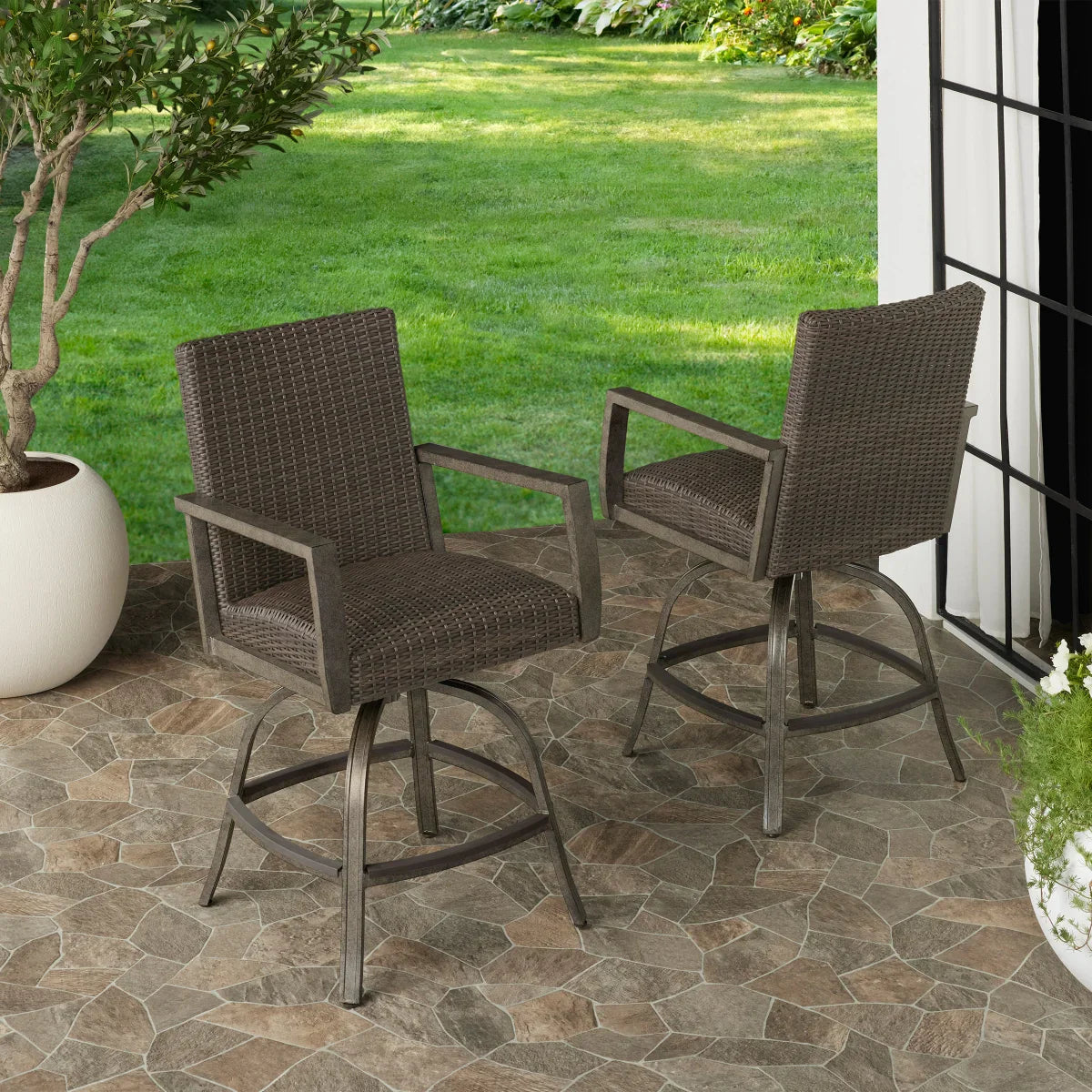 Oakland 2-piece High Dining Swivel Chairs