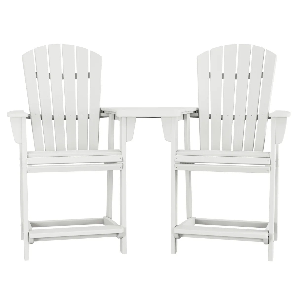 Polywood Portside 3-piece Shellback Counter Chair Set with Connecting Table