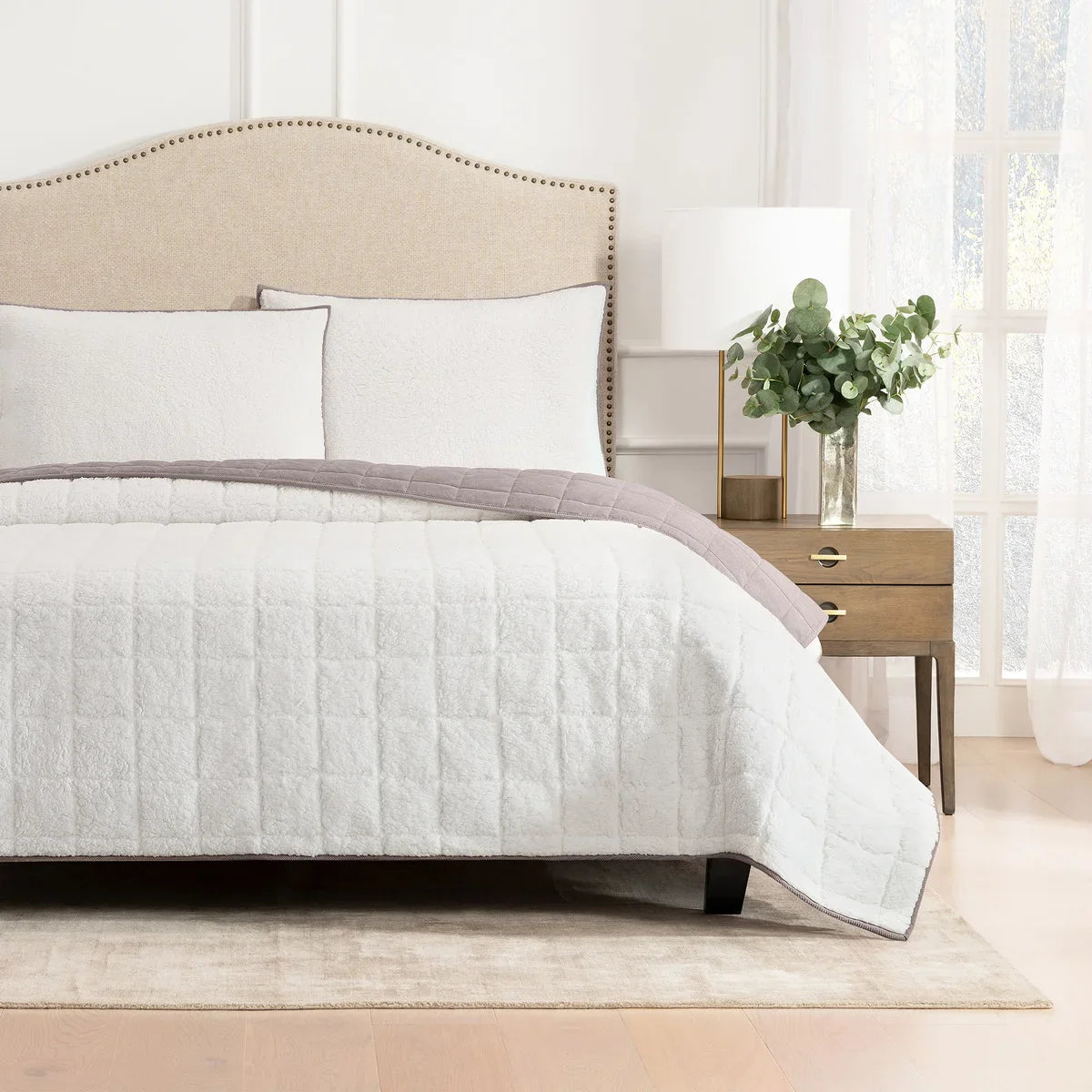 Charisma 3-piece Corduroy and Sherpa Fleece Quilt Set