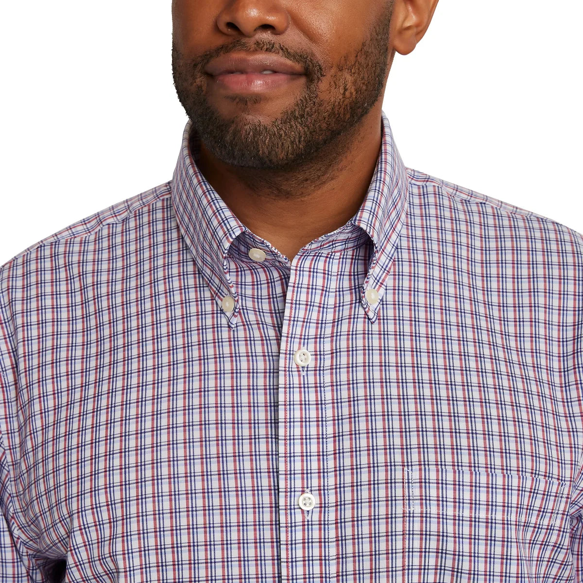Kirkland Signature Men’s Traditional Fit Dress Shirt, Red White Blue Twill Check
