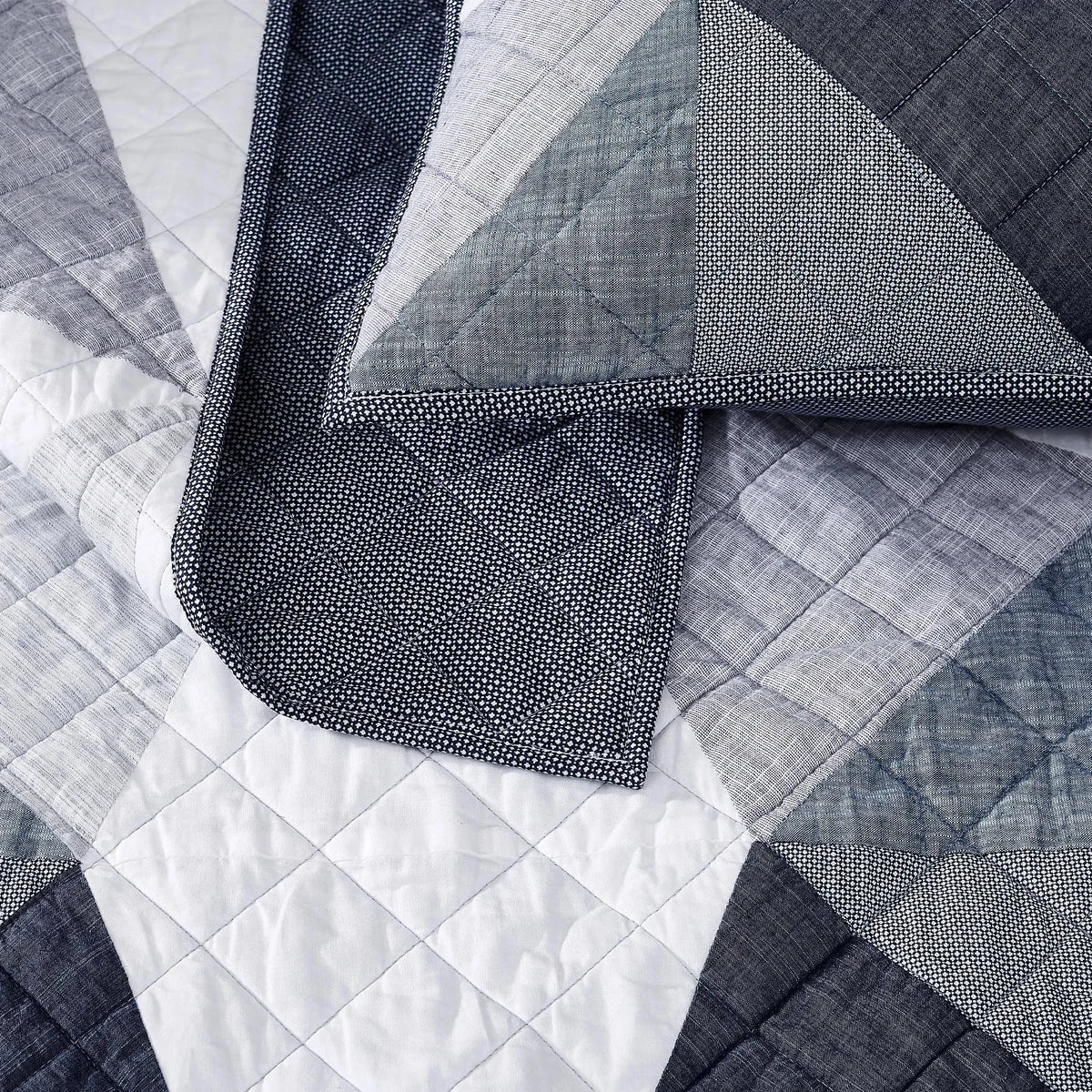 Origami Pieced Nautical Patchwork 3-piece Quilt Set
