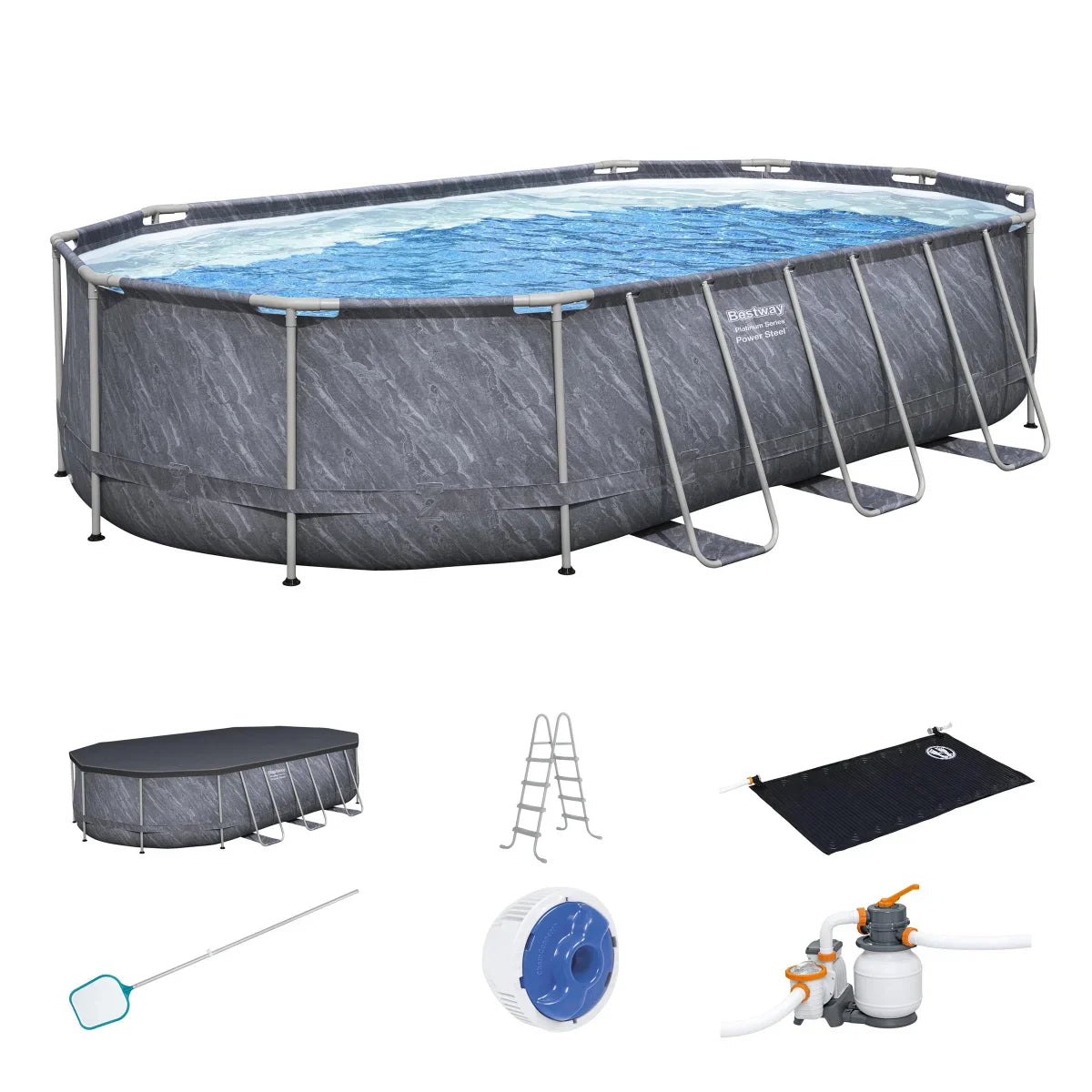 Bestway Platinum Series Power Steel 20' x 12' x 48" Oval Pool Set