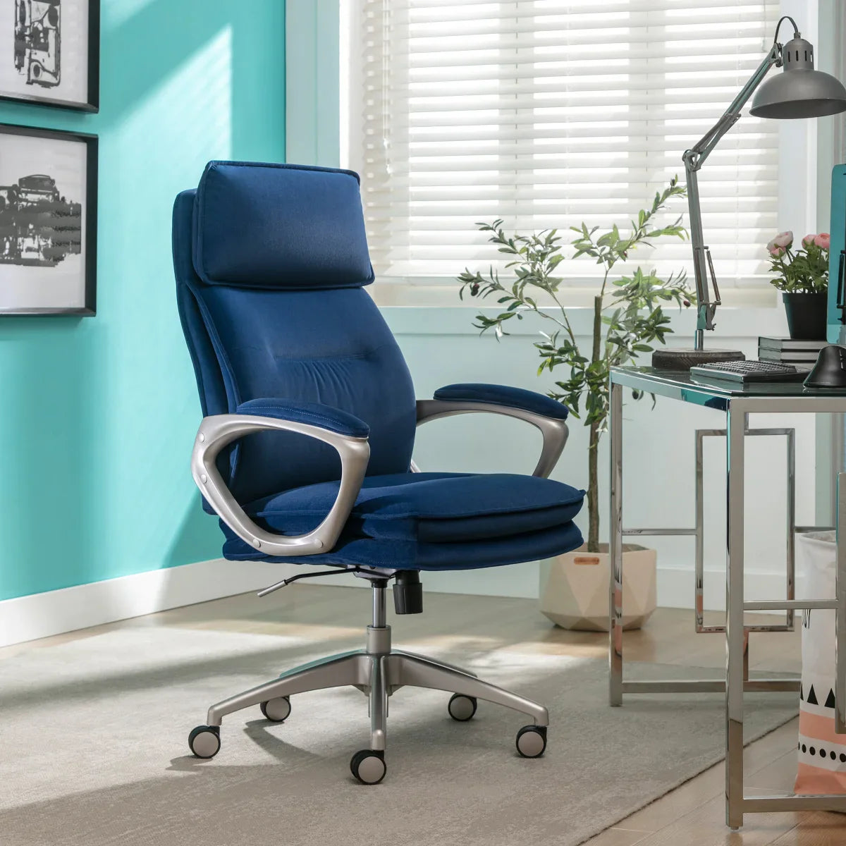 Lillian, LILLIAN AUGUST Peyton Plush Velvet High Back Office Chair