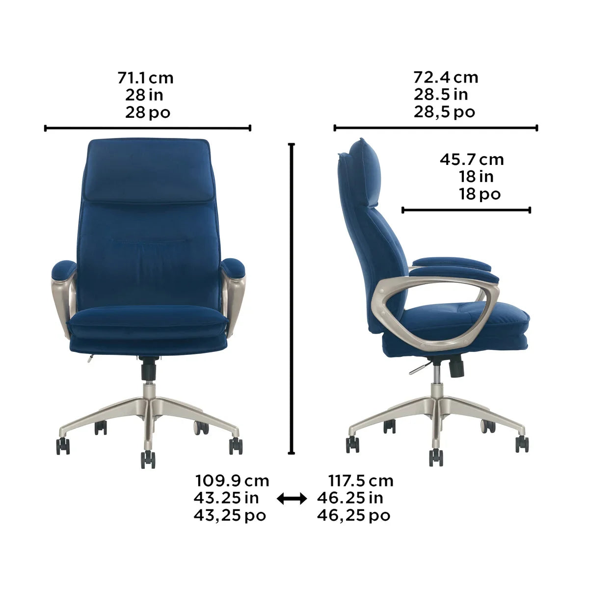 Lillian, LILLIAN AUGUST Peyton Plush Velvet High Back Office Chair