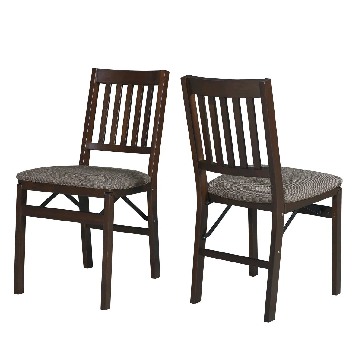 Stakmore Wood Upholstered Folding Chair, 2-pack