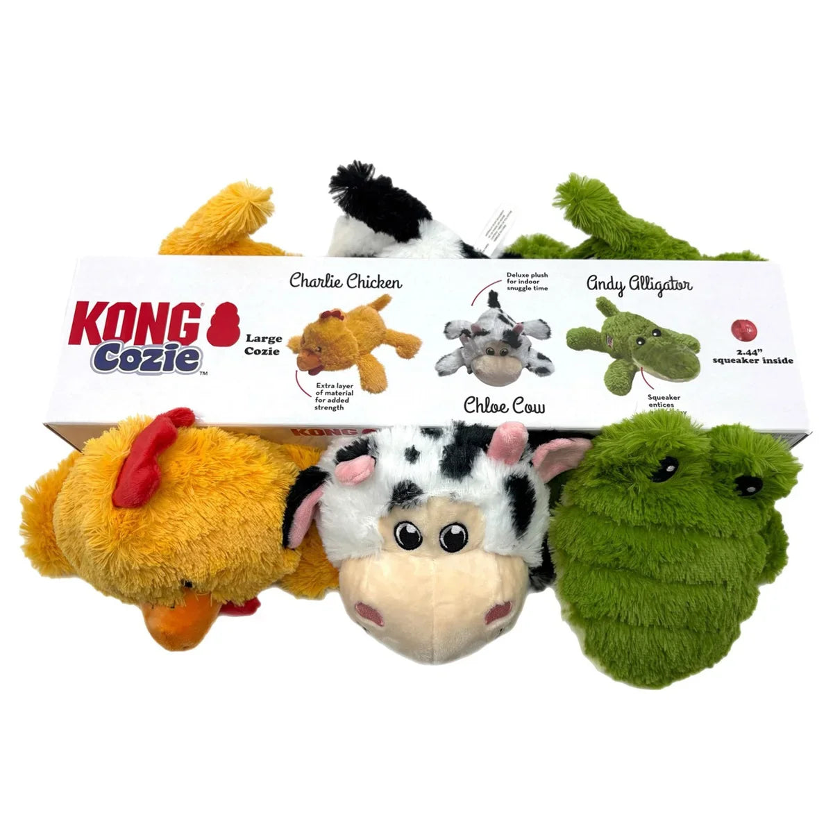 KONG Cozie Play Pack Dog Toys, 3-pack
