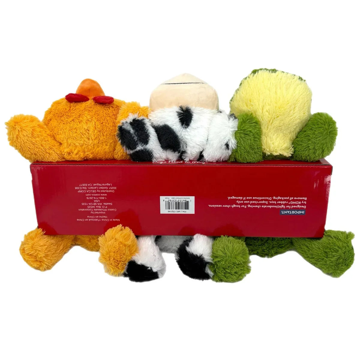 KONG Cozie Play Pack Dog Toys, 3-pack
