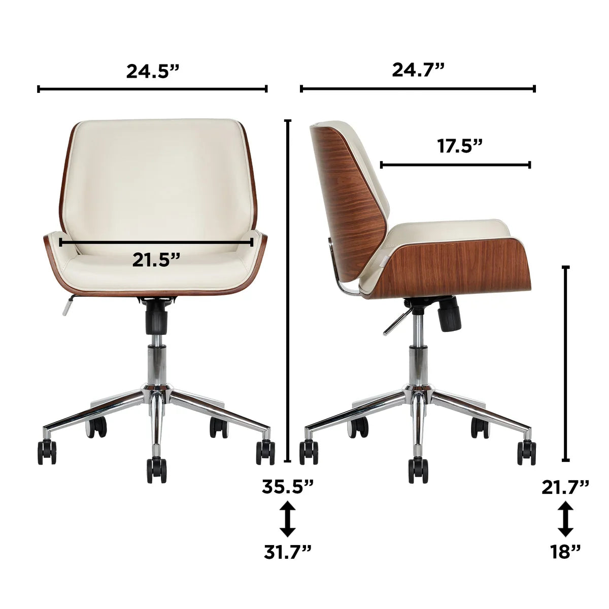 Ciara Bentwood Walnut Veneer Frame Office Chair