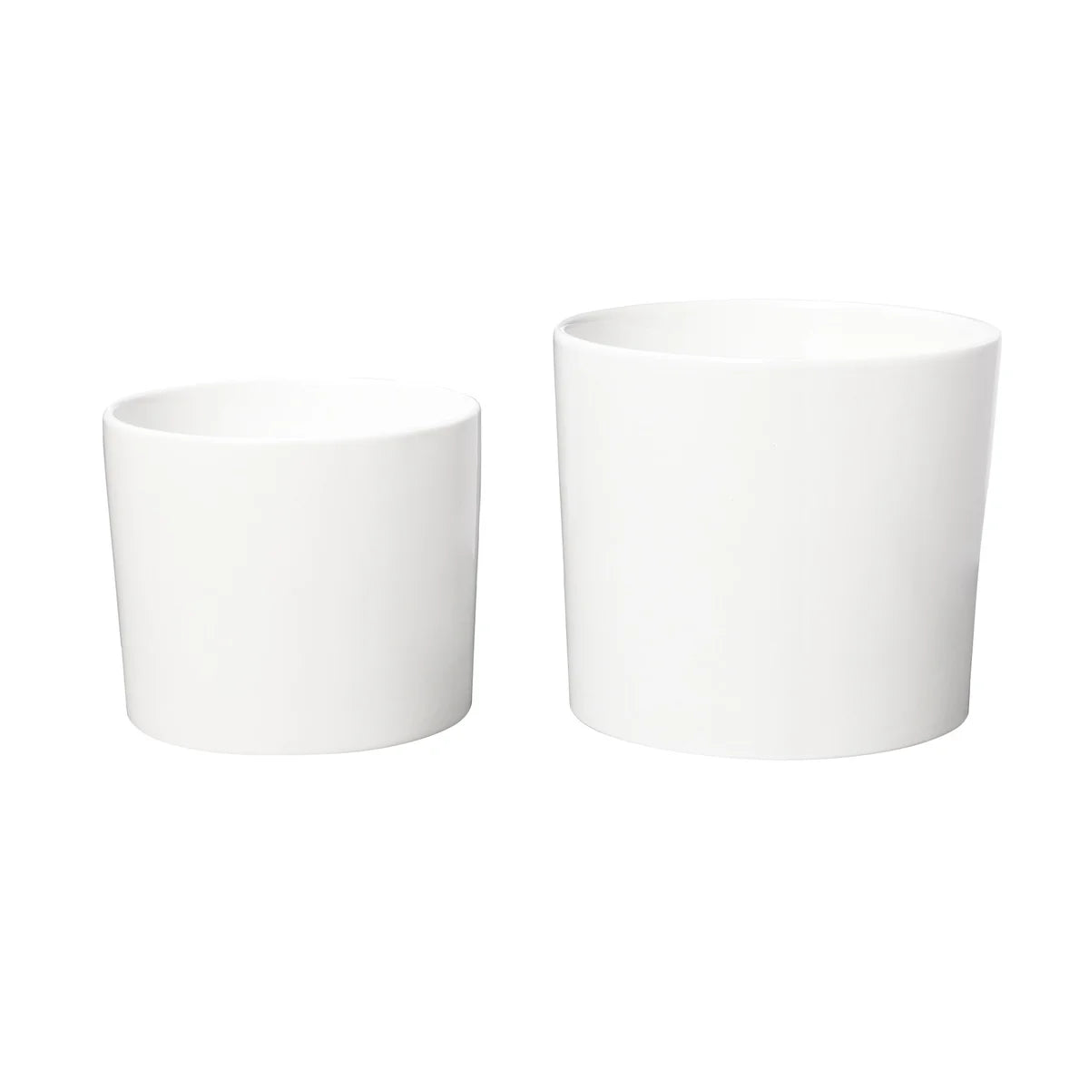 Ceramic Planters with Bamboo Stands, 2-pack