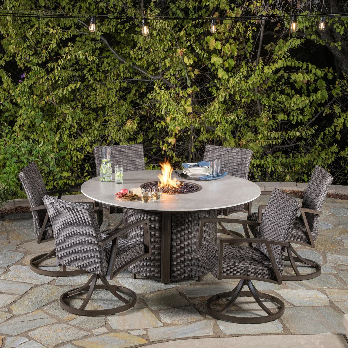 SunVilla Sarasota 7-piece Fire Outdoor Dining Set