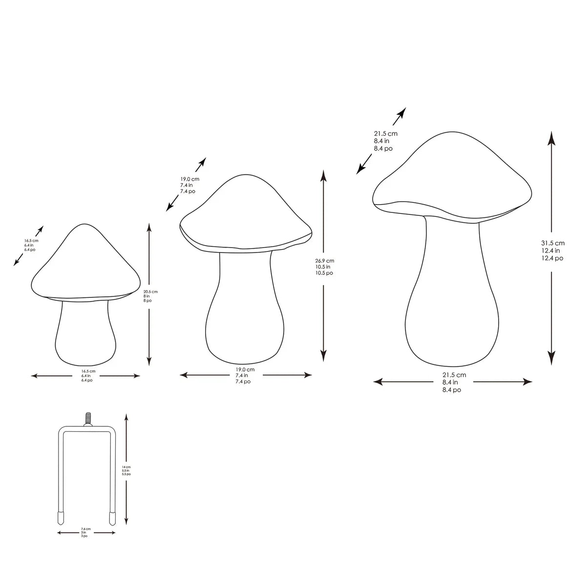 Mullally Ceramic Garden Mushrooms