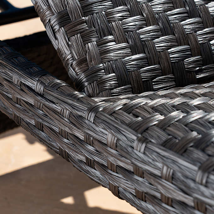 Seagrass Woven Chaise Lounge with Wheels, 2-pack