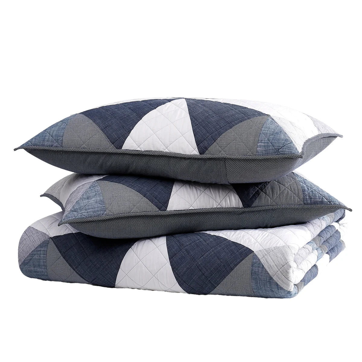 Origami Pieced Nautical Patchwork 3-piece Quilt Set